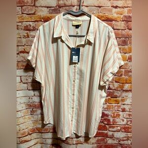 Universal Thread Casual Coral stripe blouse size XL. New with tags